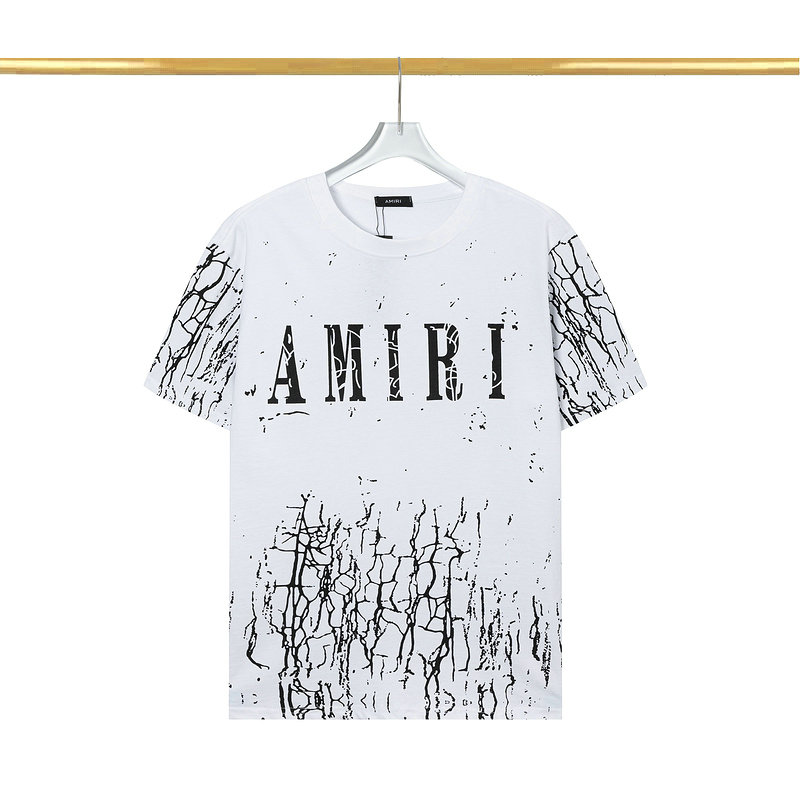 Wholesale Cheap Amiri Short Sleeve Round Collar T Shirts for Sale