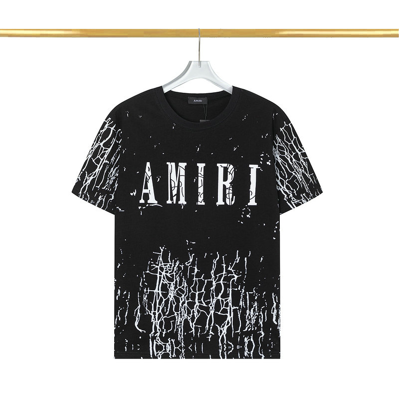 Wholesale Cheap Amiri Short Sleeve Round Collar T Shirts for Sale