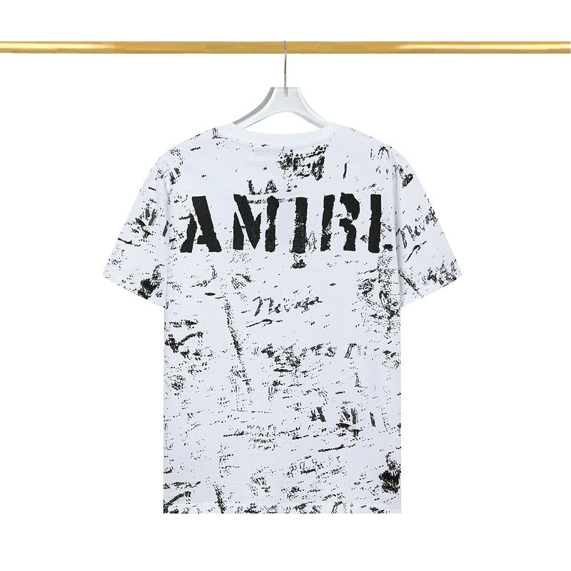 Wholesale Cheap Amiri Short Sleeve Round Collar T Shirts for Sale