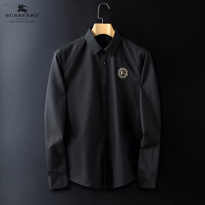 Wholesale Cheap B urberry men Long Sleeve Shirts for Sale