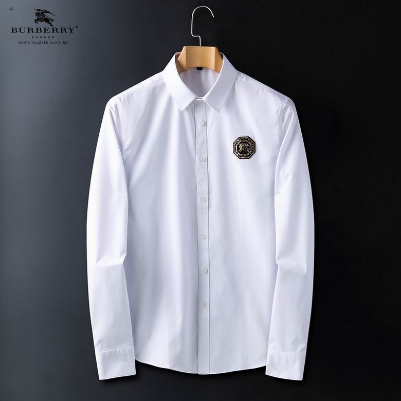 Wholesale Cheap B urberry men Long Sleeve Shirts for Sale