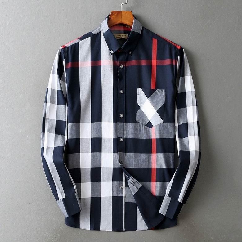 Wholesale Cheap B urberry men Long Sleeve Shirts for Sale