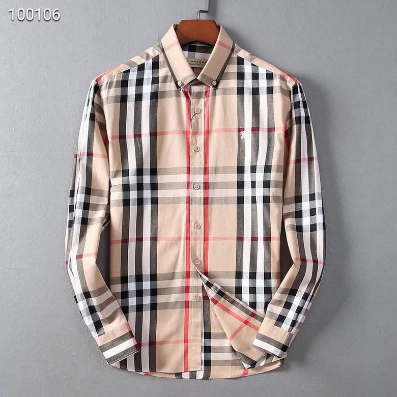 Wholesale Cheap B urberry men Long Sleeve Shirts for Sale