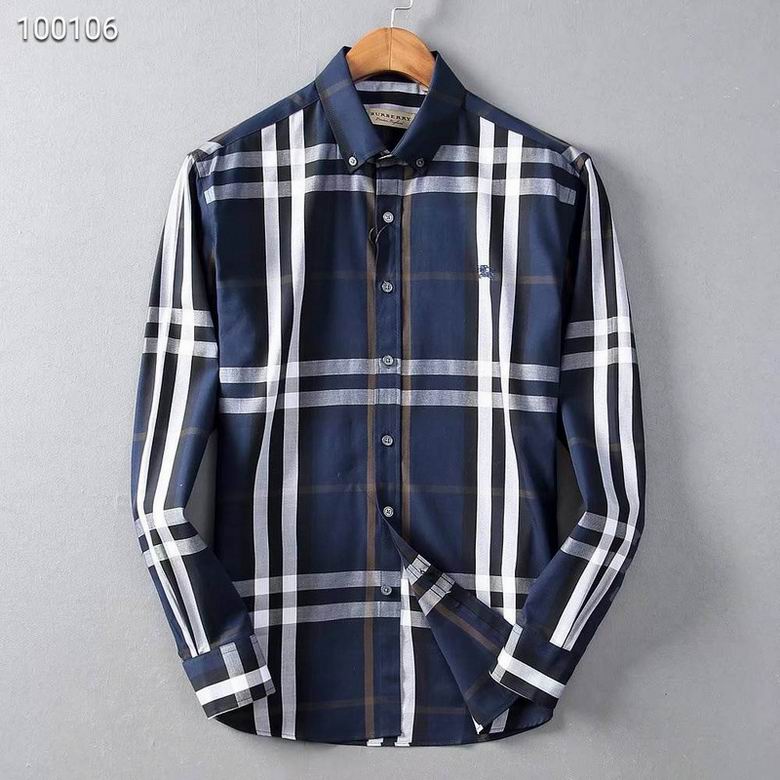 Wholesale Cheap B urberry men Long Sleeve Shirts for Sale