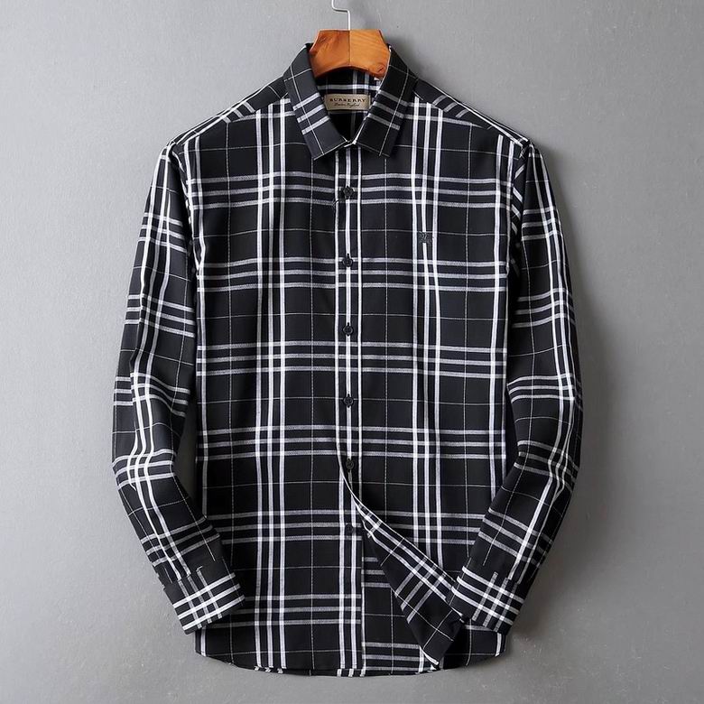 Wholesale Cheap B urberry men Long Sleeve Shirts for Sale