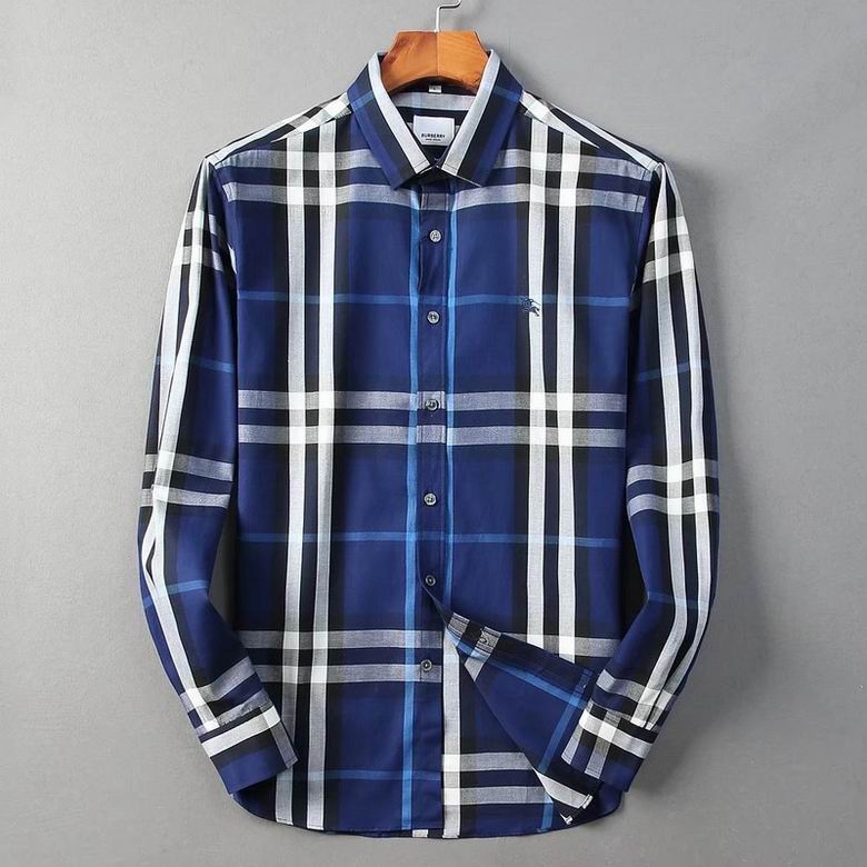 Wholesale Cheap B urberry men Long Sleeve Shirts for Sale