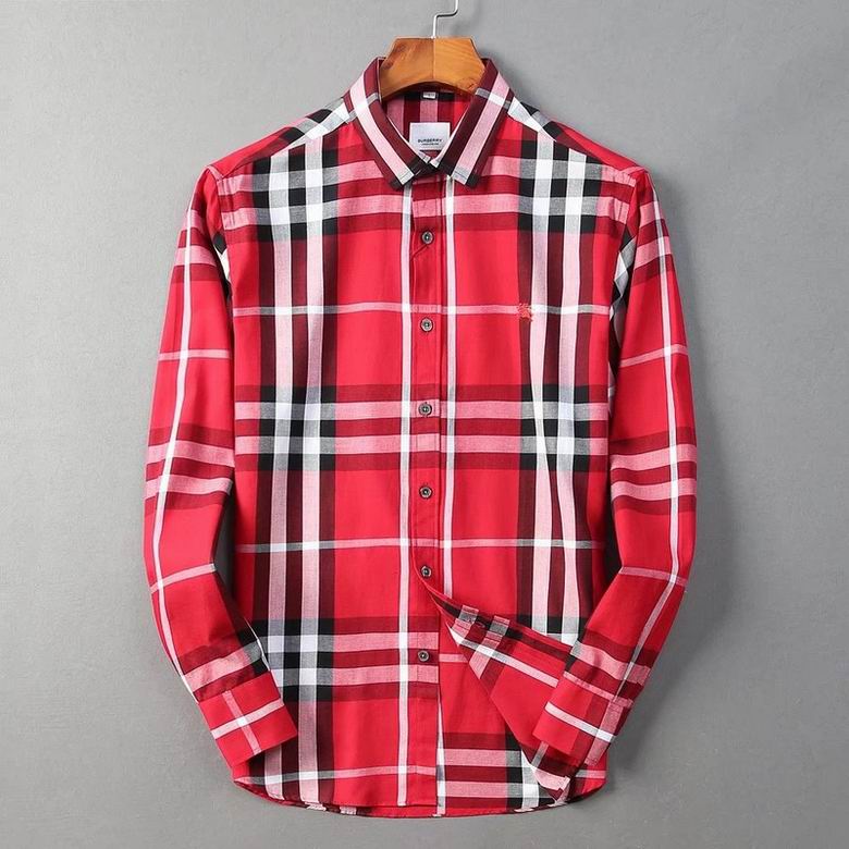 Wholesale Cheap B urberry men Long Sleeve Shirts for Sale