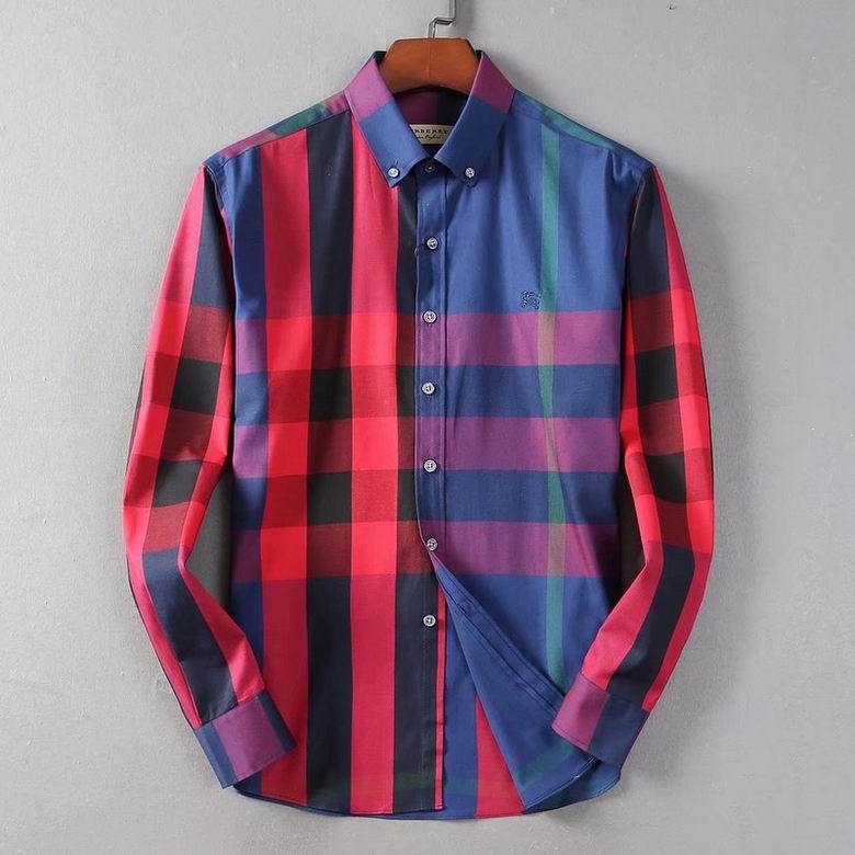 Wholesale Cheap B urberry men Long Sleeve Shirts for Sale