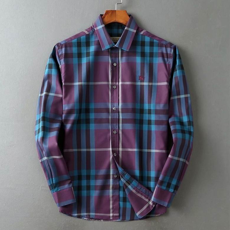 Wholesale Cheap B urberry men Long Sleeve Shirts for Sale