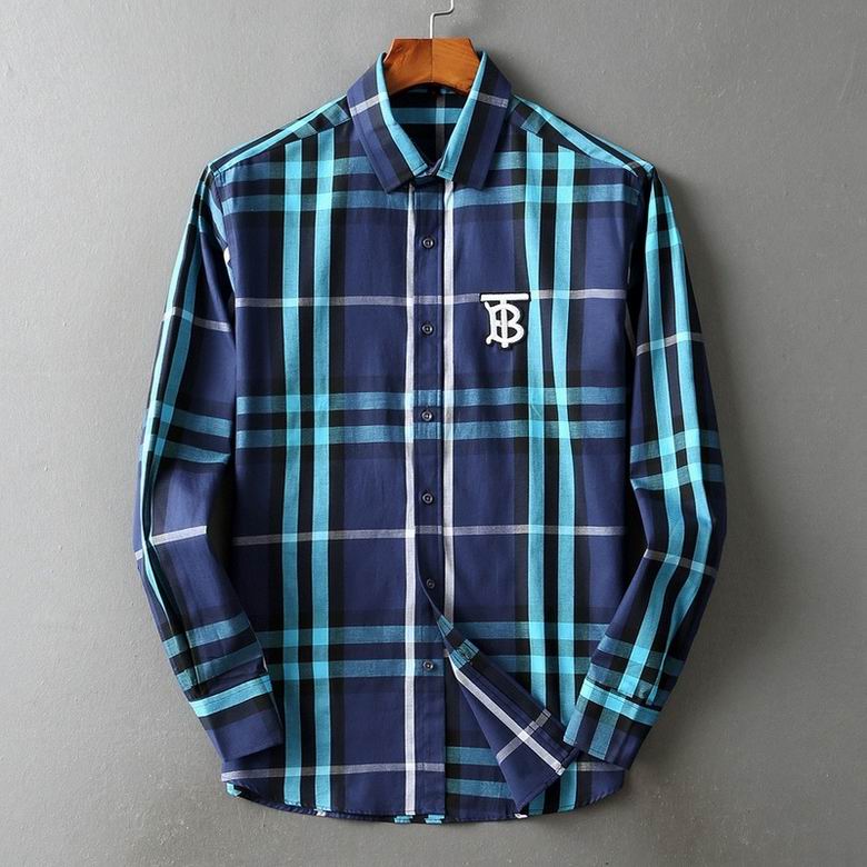 Wholesale Cheap B urberry men Long Sleeve Shirts for Sale