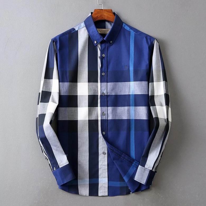 Wholesale Cheap B urberry men Long Sleeve Shirts for Sale