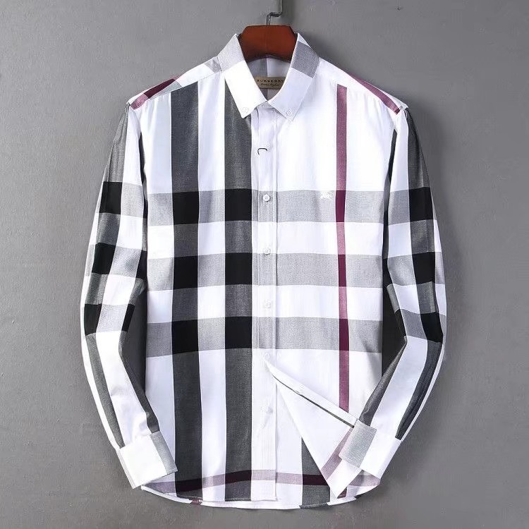 Wholesale Cheap B urberry men Long Sleeve Shirts for Sale