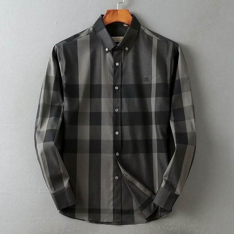 Wholesale Cheap B urberry men Long Sleeve Shirts for Sale