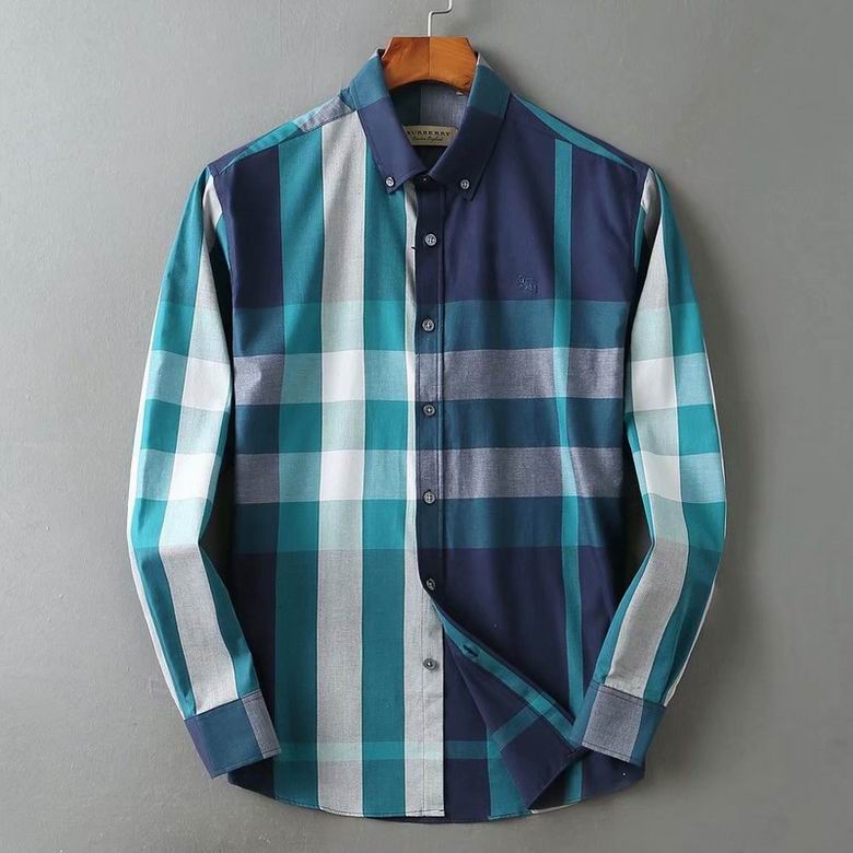 Wholesale Cheap B urberry men Long Sleeve Shirts for Sale