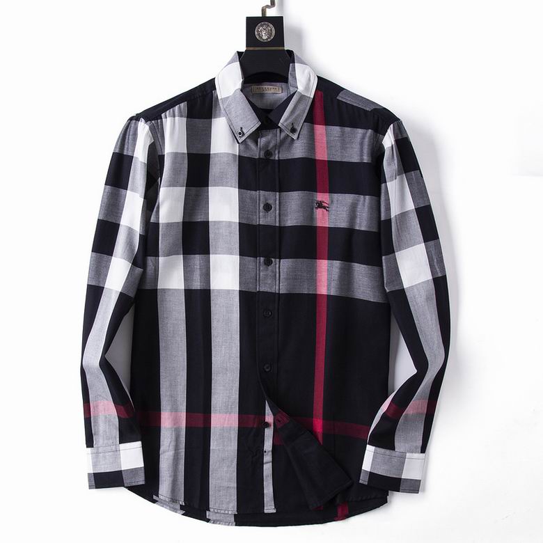 Wholesale Cheap B urberry men Long Sleeve Shirts for Sale