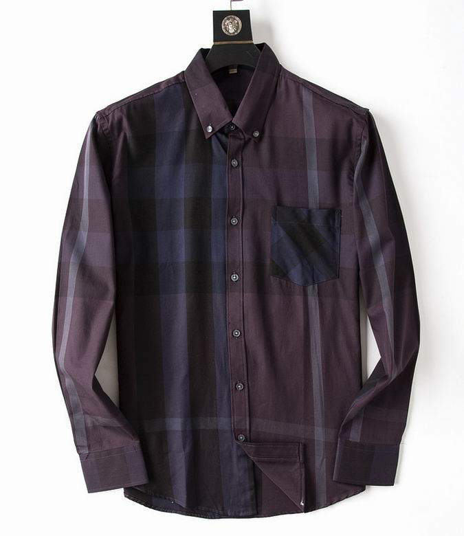 Wholesale Cheap B urberry men Long Sleeve Shirts for Sale