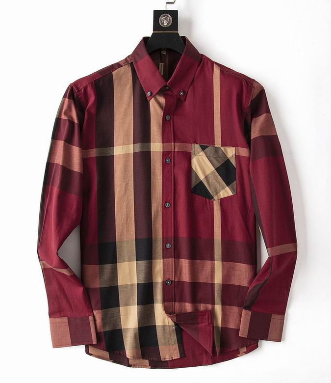 Wholesale Cheap B urberry men Long Sleeve Shirts for Sale