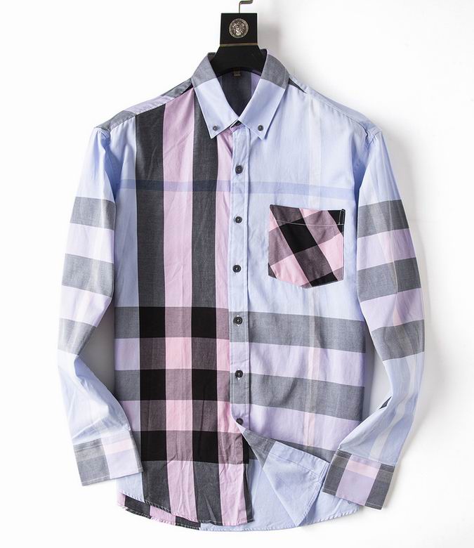 Wholesale Cheap B urberry men Long Sleeve Shirts for Sale