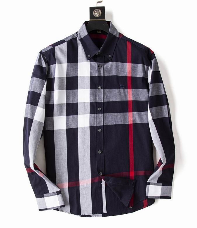 Wholesale Cheap B urberry men Long Sleeve Shirts for Sale