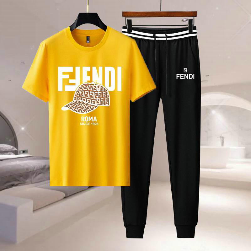 Wholesale Cheap Fendi Short Sleeve Tracksuits for Sale