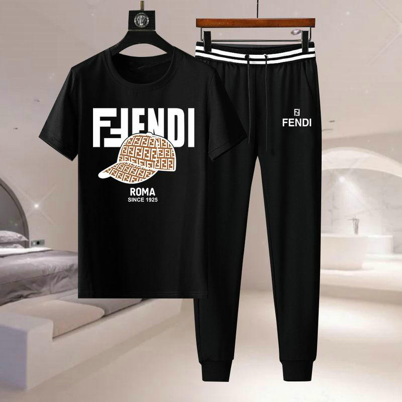 Wholesale Cheap Fendi Short Sleeve Tracksuits for Sale