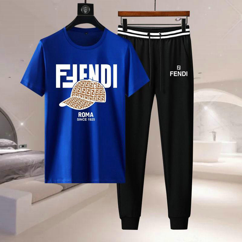 Wholesale Cheap Fendi Short Sleeve Tracksuits for Sale