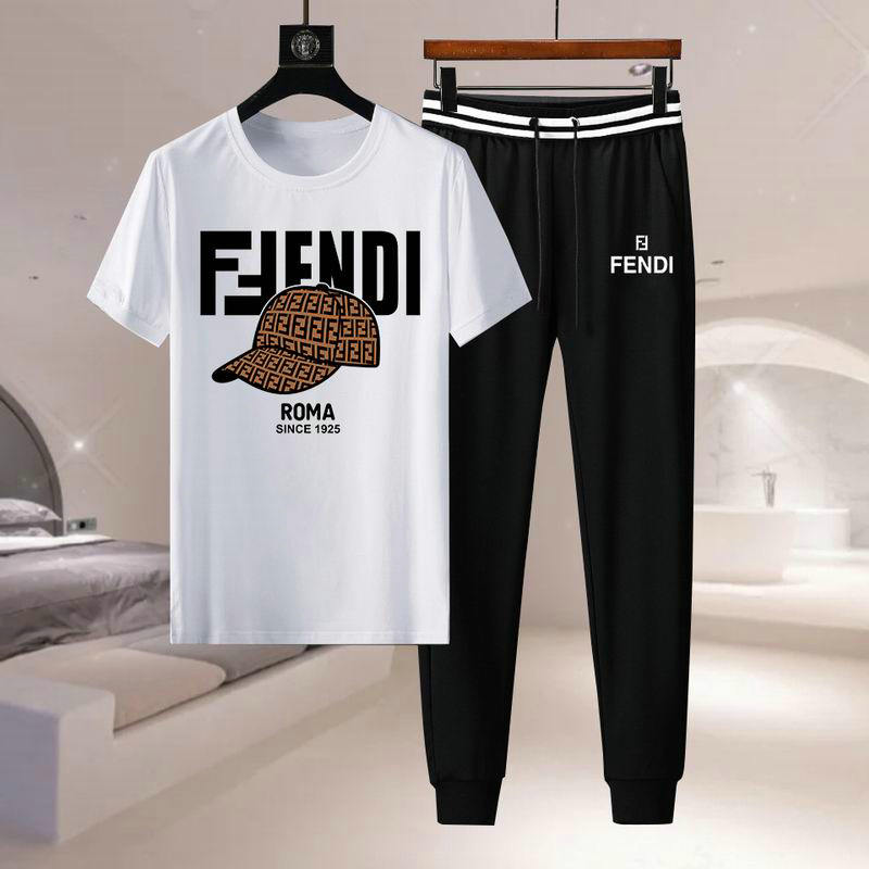 Wholesale Cheap Fendi Short Sleeve Tracksuits for Sale