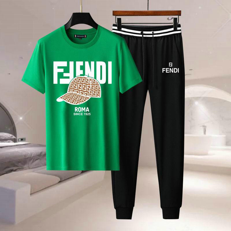 Wholesale Cheap Fendi Short Sleeve Tracksuits for Sale