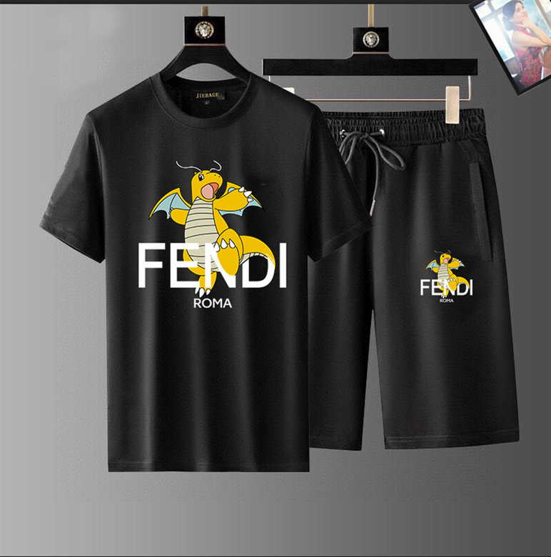 Wholesale Cheap Fendi Short Sleeve Tracksuits for Sale