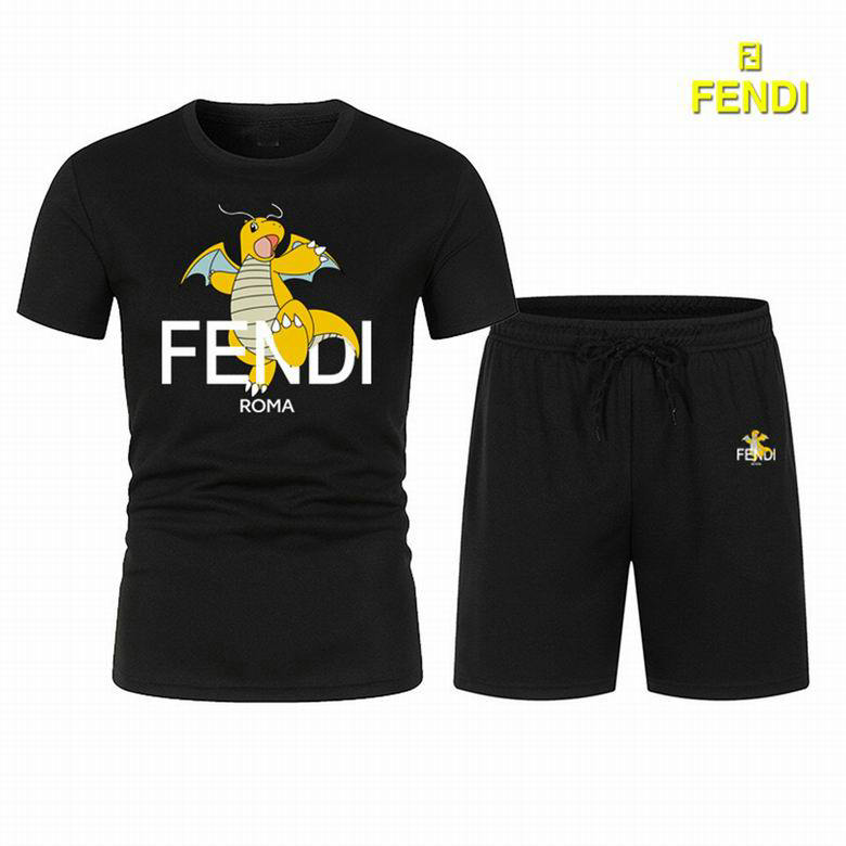 Wholesale Cheap Fendi Short Sleeve Tracksuits for Sale