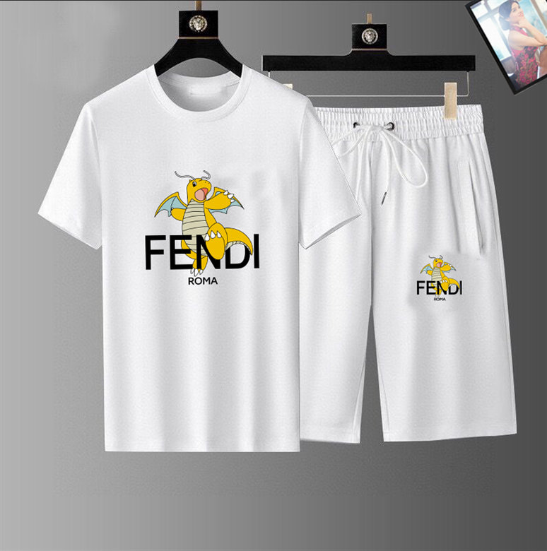 Wholesale Cheap Fendi Short Sleeve Tracksuits for Sale