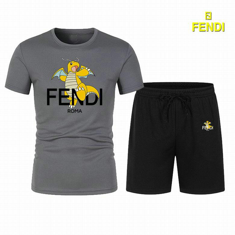 Wholesale Cheap Fendi Short Sleeve Tracksuits for Sale