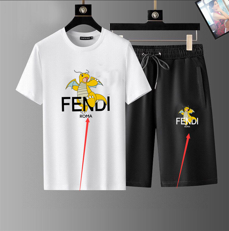 Wholesale Cheap Fendi Short Sleeve Tracksuits for Sale