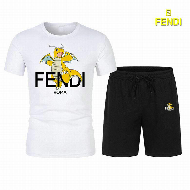 Wholesale Cheap Fendi Short Sleeve Tracksuits for Sale