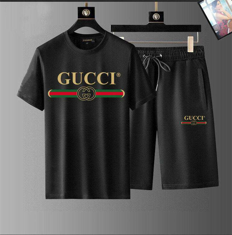 Wholesale Cheap G.ucci men Short Sleeve Tracksuits for Sale