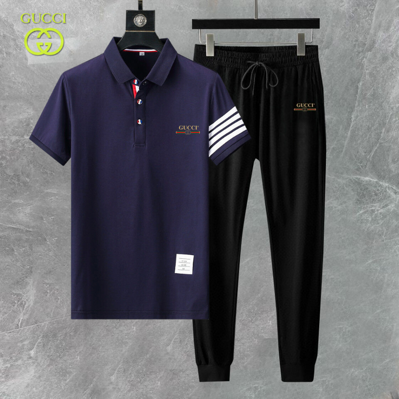 Wholesale Cheap G.ucci Short Sleeve Replica Tracksuits for Sale