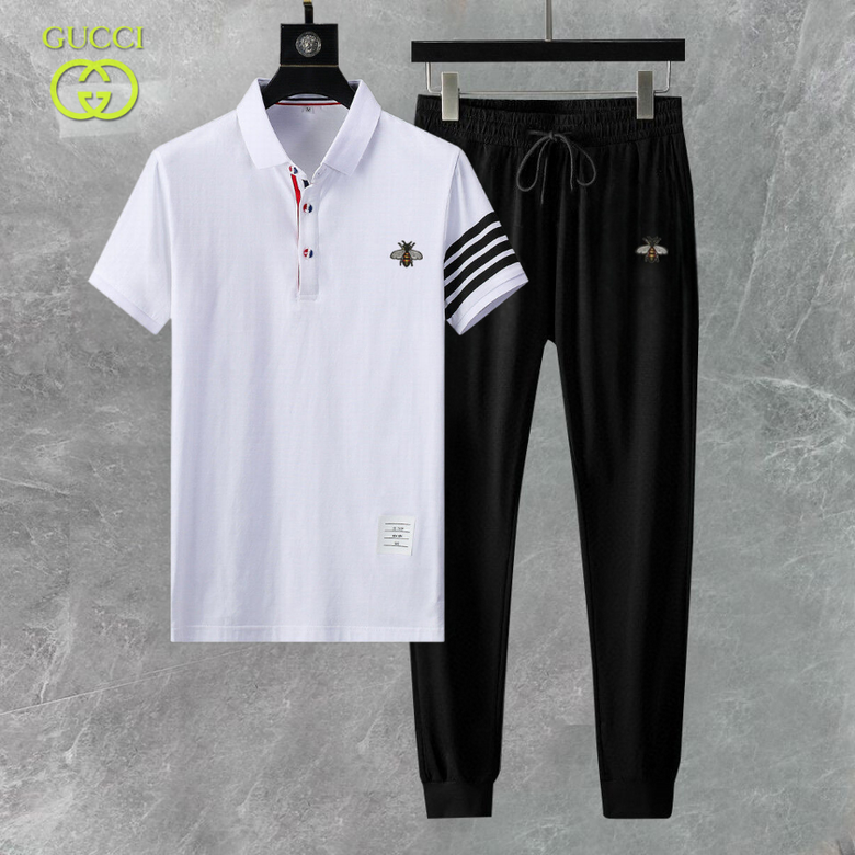 Wholesale Cheap G.ucci Short Sleeve Replica Tracksuits for Sale