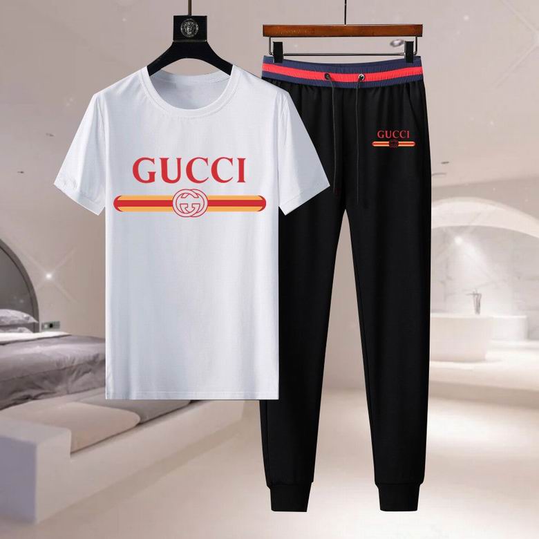 Wholesale Cheap G.ucci Short Sleeve Replica Tracksuits for Sale