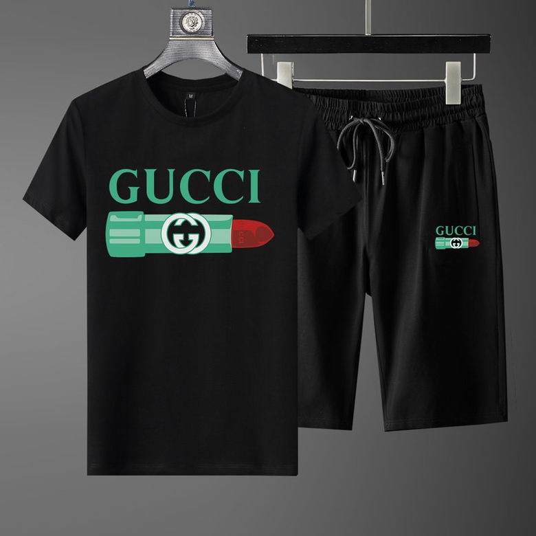 Wholesale Cheap G.ucci Short Sleeve Replica Tracksuits for Sale