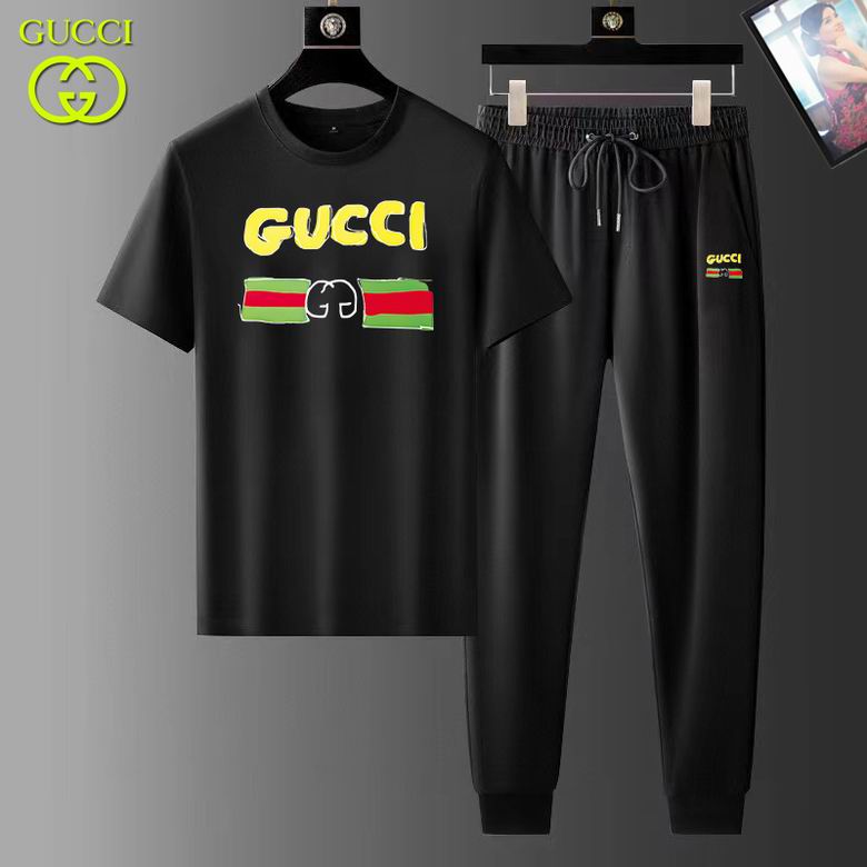 Wholesale Cheap G.ucci Short Sleeve Replica Tracksuits for Sale