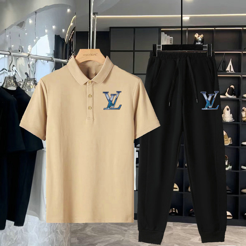 Wholesale Cheap Louis Vuitton Short Sleeve Tracksuits for Sale