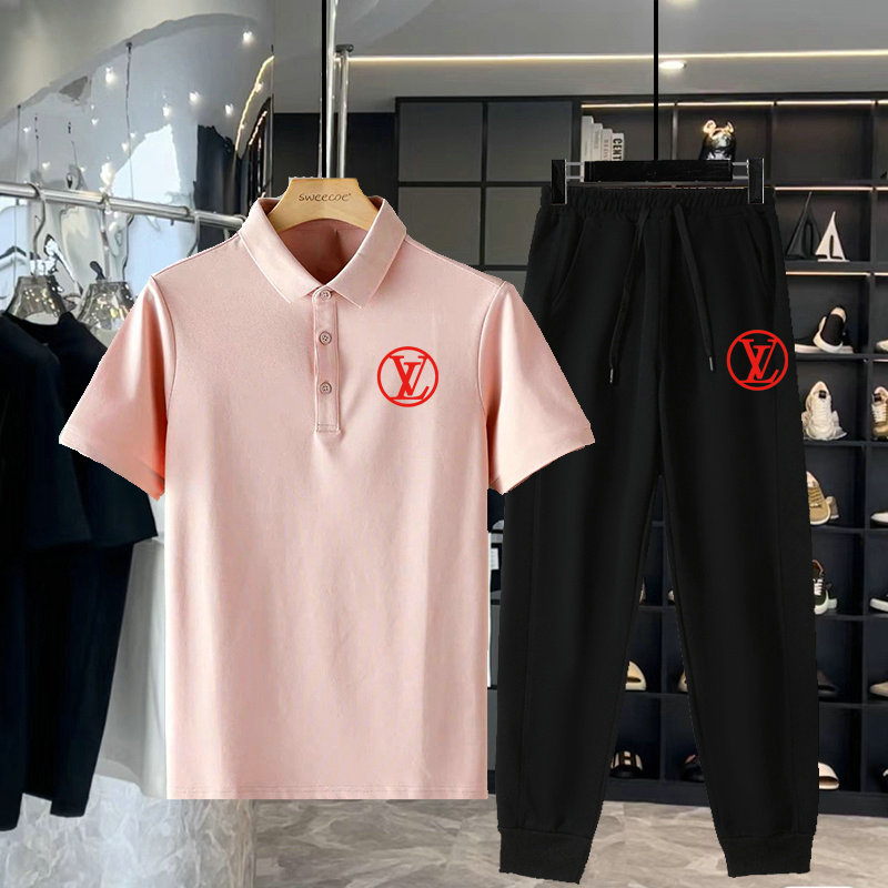 Wholesale Cheap Louis Vuitton Short Sleeve Tracksuits for Sale