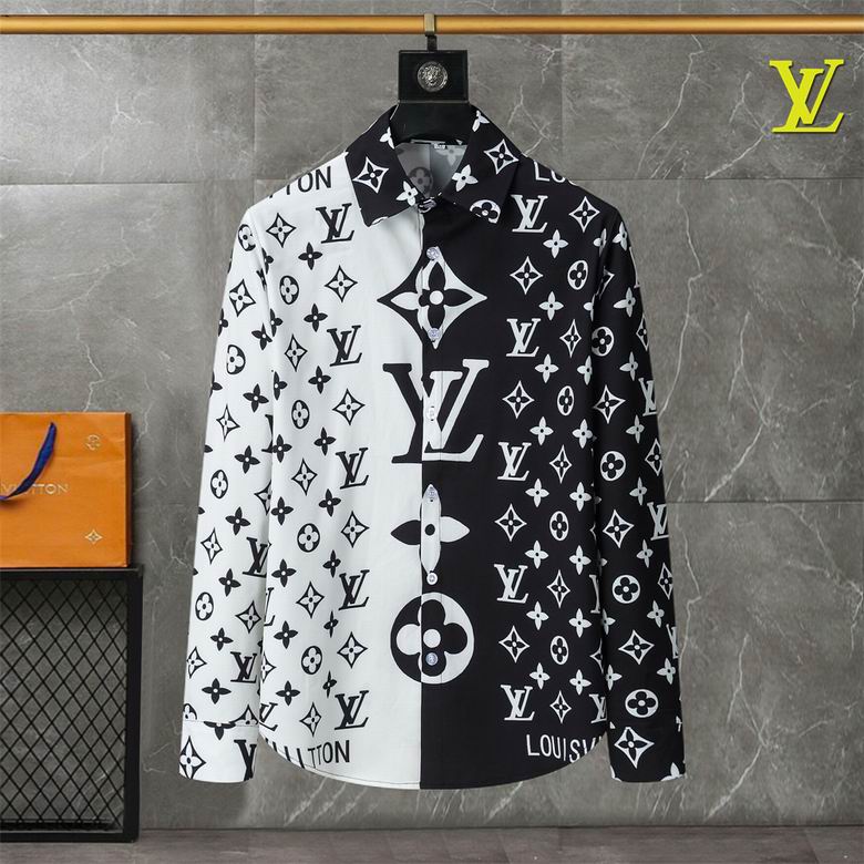 Wholesale Cheap Louis Vuitton Long Sleeve Men Shirts for Sale