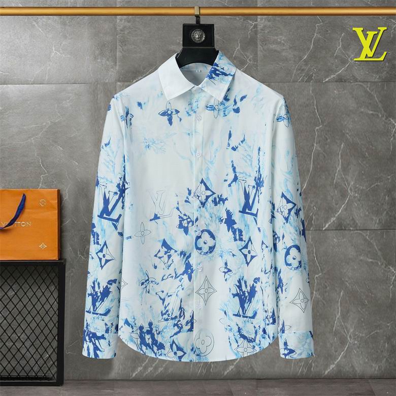 Wholesale Cheap Louis Vuitton Long Sleeve Men Shirts for Sale