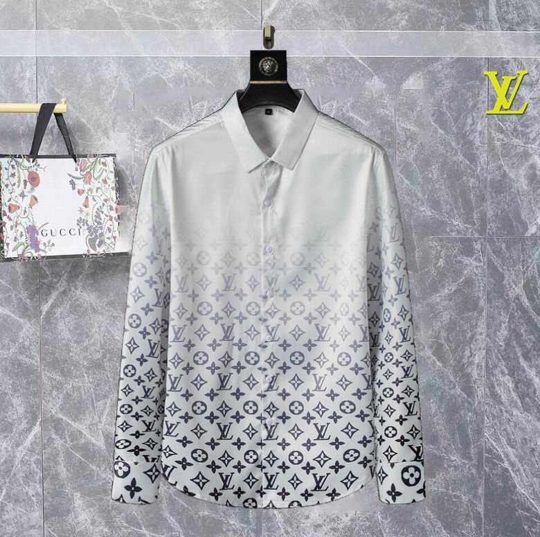 Wholesale Cheap Louis Vuitton Long Sleeve Men Shirts for Sale