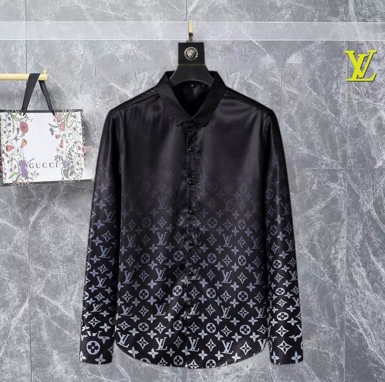 Wholesale Cheap Louis Vuitton Long Sleeve Men Shirts for Sale