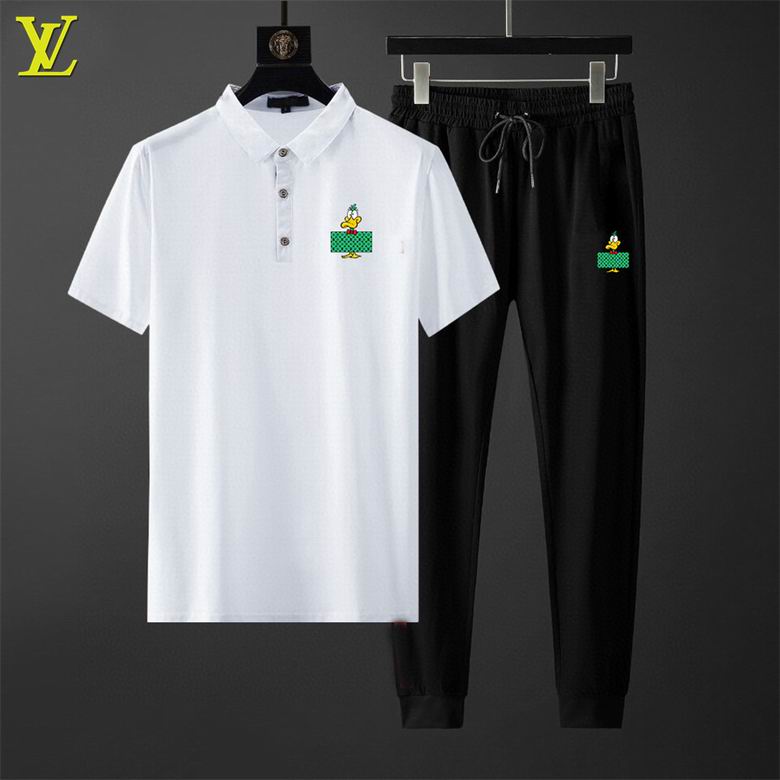 Wholesale Cheap Louis Vuitton Short Sleeve Tracksuits for Sale