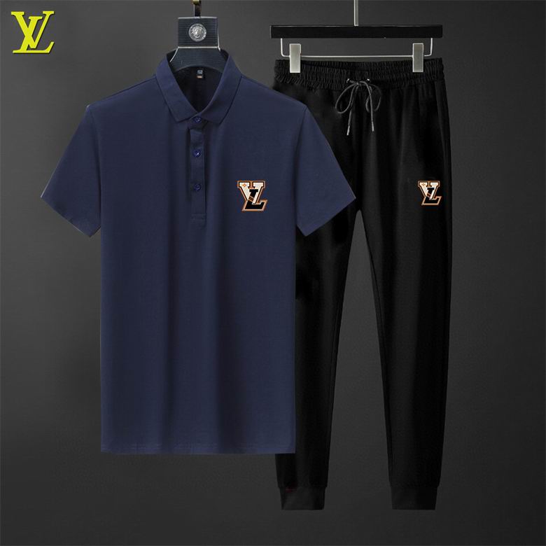 Wholesale Cheap Louis Vuitton Short Sleeve Tracksuits for Sale