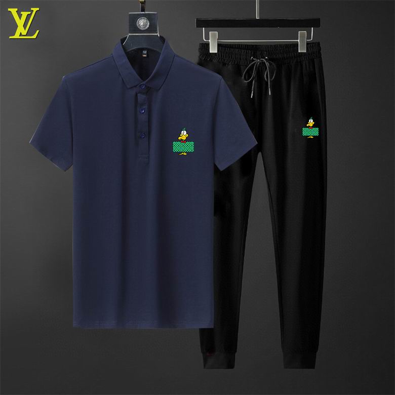 Wholesale Cheap Louis Vuitton Short Sleeve Tracksuits for Sale