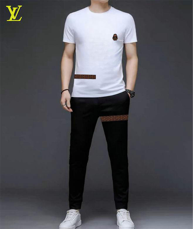 Wholesale Cheap Louis Vuitton Short Sleeve Tracksuits for Sale